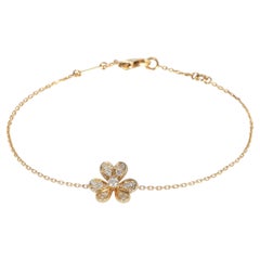 Van Cleef & Arpels Yellow Gold Diamond Mini Model Frivole Bracelet