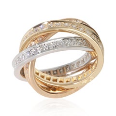 Cartier 3-Tone Gold Diamond Trinity Ring