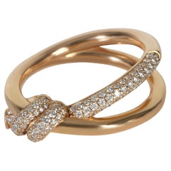Tiffany & Co. Rose Gold Diamond Double Row Knot Ring