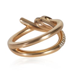 Tiffany & Co. Rose Gold Diamond Double Row Knot Ring
