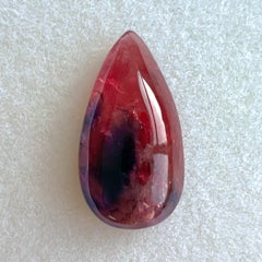 Unique 8.33ct Natural Winza Sapphire Ruby Blue Red Untreated Pear Cabochon Cut