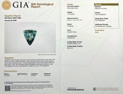 GIA Certified 1.64ct Sapphire Vivid Green Blue Untreated Triangle Cut Gemstone