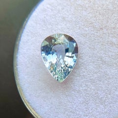 Natural 1.69ct Light Green Blue Ceylon Sapphire Pear Teardrop Cut 9x7mm Gem