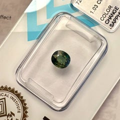 Rare IGI Certified 1.03ct Colour Change Australia Sapphire Unheated Oval Cut