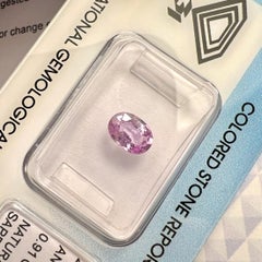 Rare IGI Certified Colour Change Sapphire Ceylon Pinkish Purple 0.91ct Oval Cut