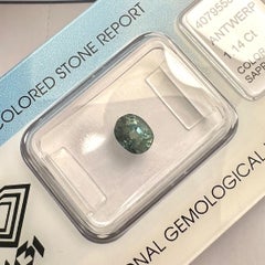 IGI Certified 1.14ct Colour Change Green Blue Sapphire Oval Cut Rare Gemstone