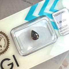 1.06ct Colour Change Sapphire Pink Purple Untreated IGI Certified Unheated Pear