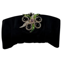 F/S 2004 Yves Saint Laurent by Tom Ford Clutch aus Seiden-Satin mit Strass und Blumenmuster