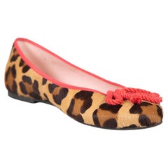 Pretty Ballerinas Brown Pony Rosario Ballet Flats Size IT 38