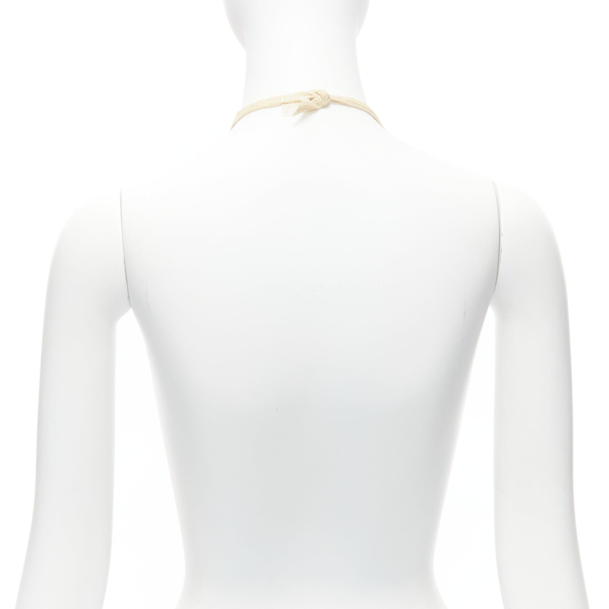 CHAMOREL collana lunga in maglia nera nuda con nastro in oro antico e moneta in cristallo in vendita 1