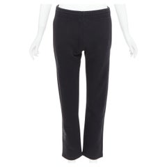 A&G JAPAN black cotton logo print silver Dagger zip sweat pants XS