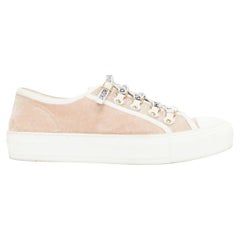 CHRISTIAS DIOR WalknDior velvet logo lace up low top platform sneakers EU37.5