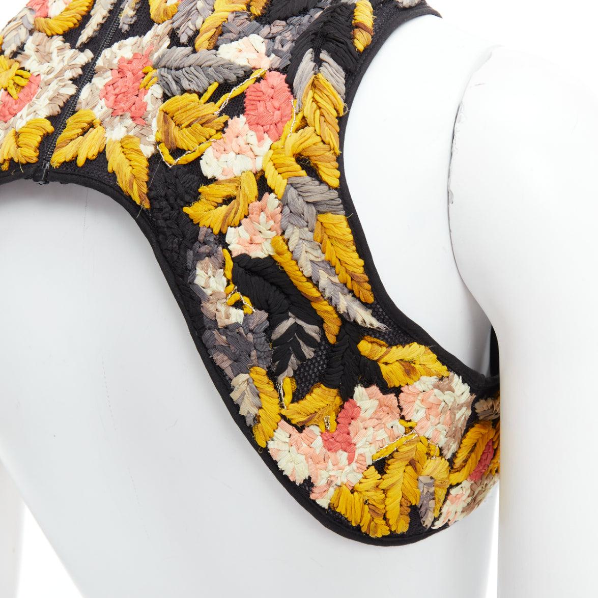 Sarah Burton for Alexander McQueen 2011 Runway yellow black ruffle harness IT40 S in vendita 7