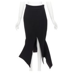 MATICEVSKI 2016 Predator black front slit flare flute flaered skirt AU10 L