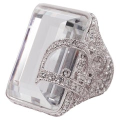 raro CHRISTIAN DIOR John Galliano Vintage cristal pavé logo declaración anillo US7