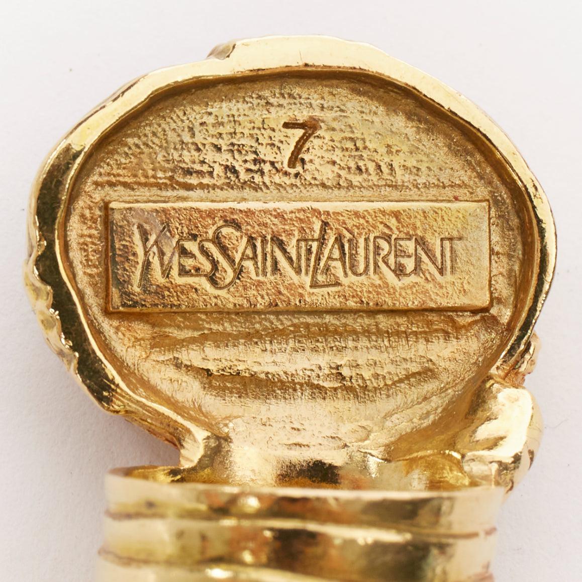 YVES SAINT LAURENT YSL Arty blauer Lapis-Folienemail-Cabochon Statement-Ring 7 im Angebot 4