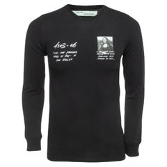 Off-White Black Monalisa Print Cotton Long Sleeve T-Shirt XS