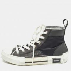 Dior - Sneakers alte B23 in nylon e pelle nera - misura 40,5