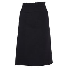 Fendi Falda negra de lana hasta la rodilla M