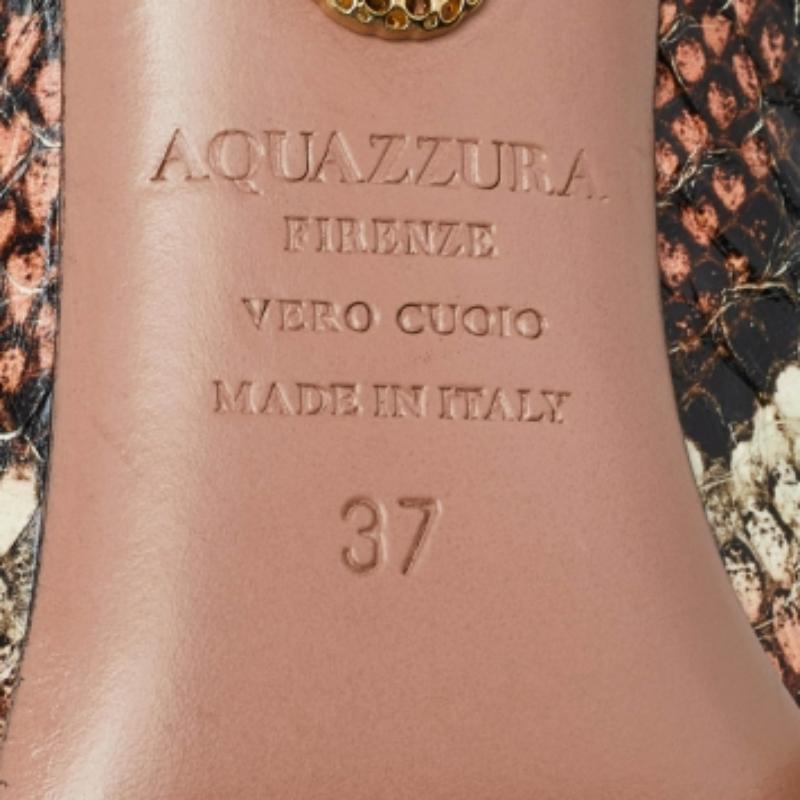 Aquazzura in pelle di pitone Forever Marilyn, con dettaglio nappe e punta a punta, taglia 37 in vendita 5