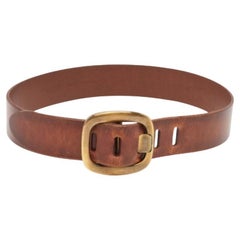 Dolce & Gabbana Brown Leder Schnalle Gürtel 75CM