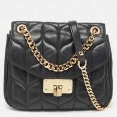 Michael Kors Schwarze gesteppte Sloan Umhängetasche aus Leder