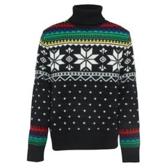 Polo Ralph Lauren Black Nordic Pattern Knit Sweater L