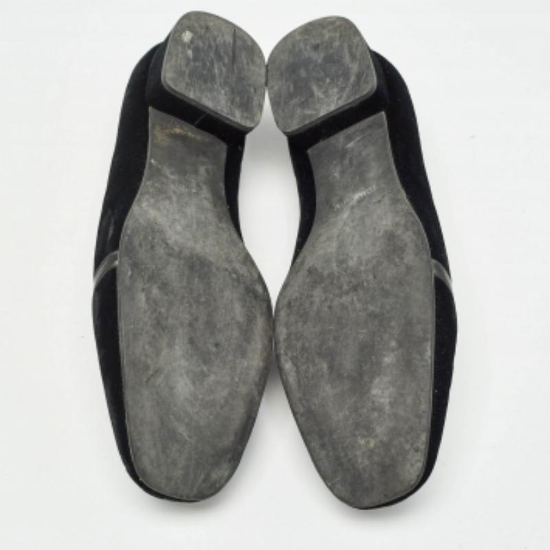 Miu Miu Zapatillas de fumar de terciopelo negro con adornos de cristal talla 37 Negro en venta