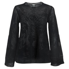 M Missoni Black Floral Stretch Lace Top S