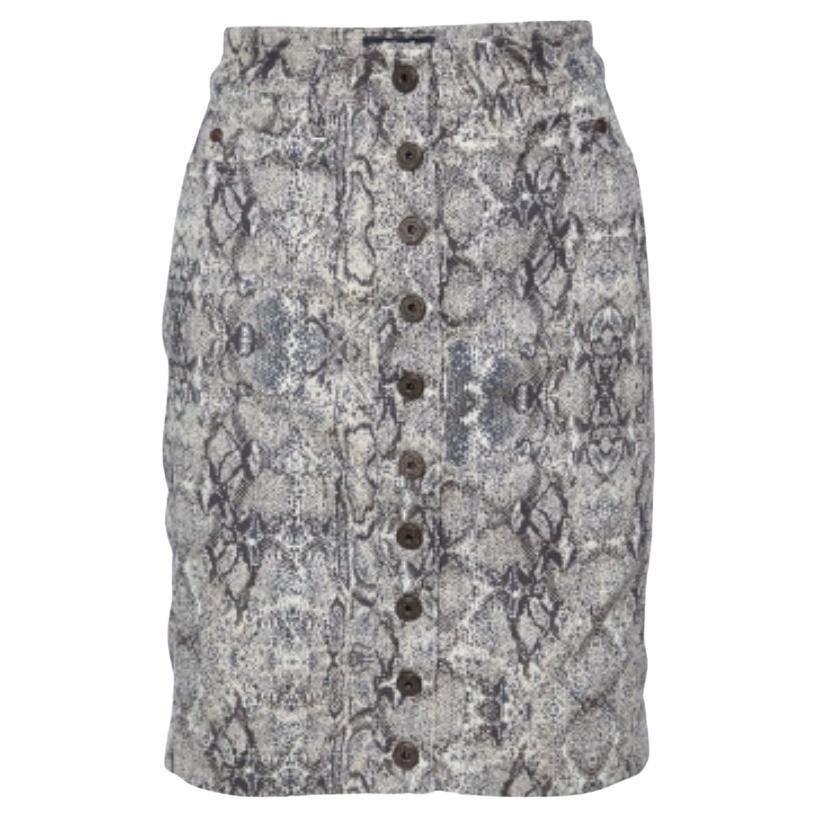 Just Cavalli Gonna aderente in cotone con motivo animalier beige S