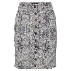 Just Cavalli Gonna aderente in cotone con motivo animalier beige S
