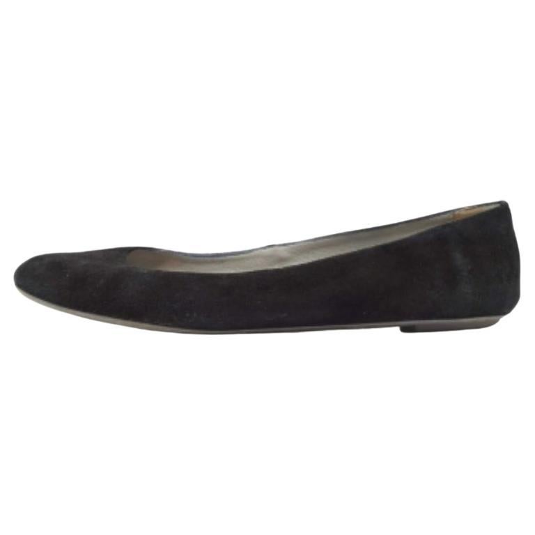 Sergio Rossi - Ballerine in pelle scamosciata nera con punta tonda - misura 39,5