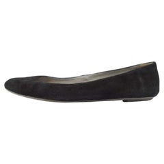 Sergio Rossi - Ballerine in pelle scamosciata nera con punta tonda - misura 39,5
