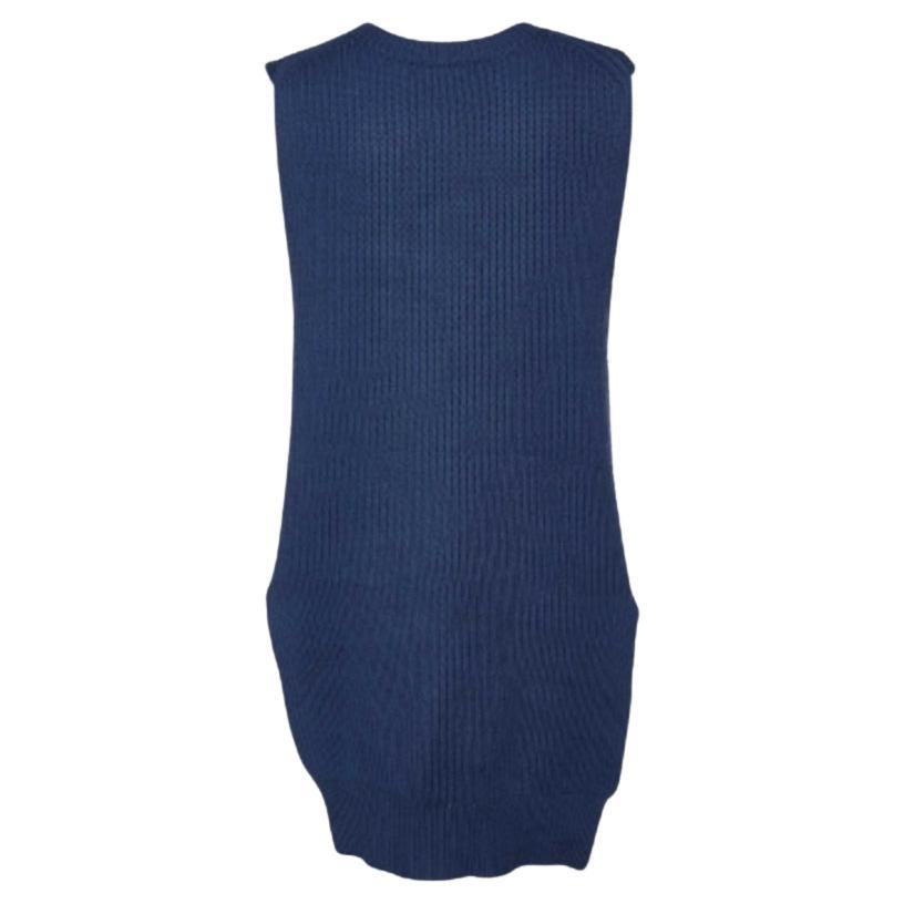 Maje - Top in maglia di lana blu con maniche alte M.