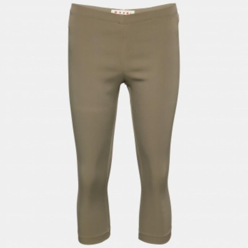 Leggings cropped stretch beige di Marni S in vendita