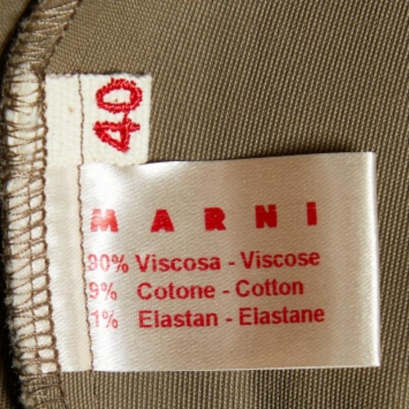Beige Leggings cropped stretch beige di Marni S in vendita