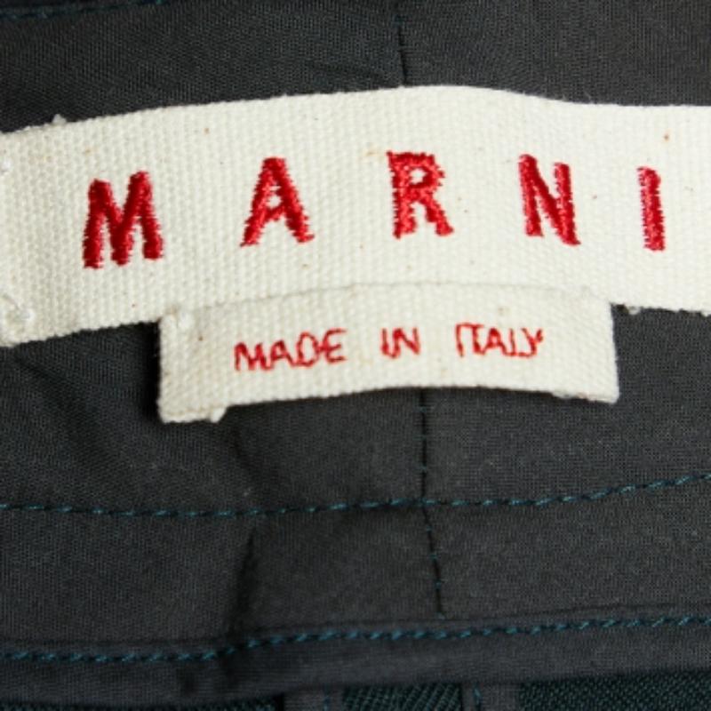 Marni Pantalon à ourlet boutonné en laine gris foncé M. Bon état - En vente à Dubai, Al Qouz 2