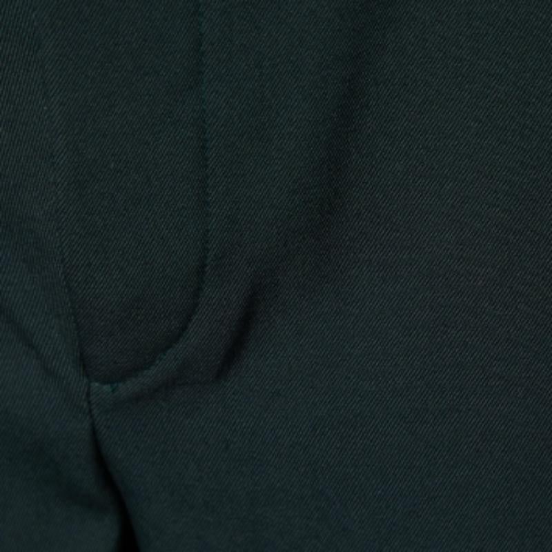 Marni Pantalon à ourlet boutonné en laine gris foncé M. en vente 1
