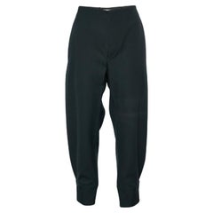 Marni Pantaloni in lana grigio scuro con dettaglio orlo abbottonato M.