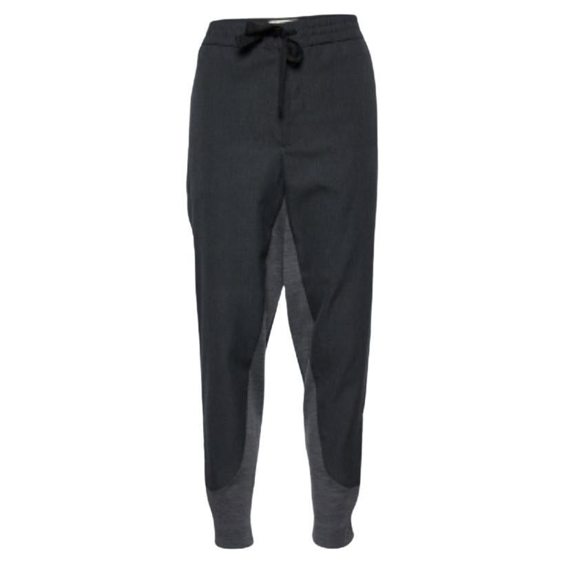 Pantaloni a pannelli in lana grigia Marni con orlo a cerniera M. in vendita