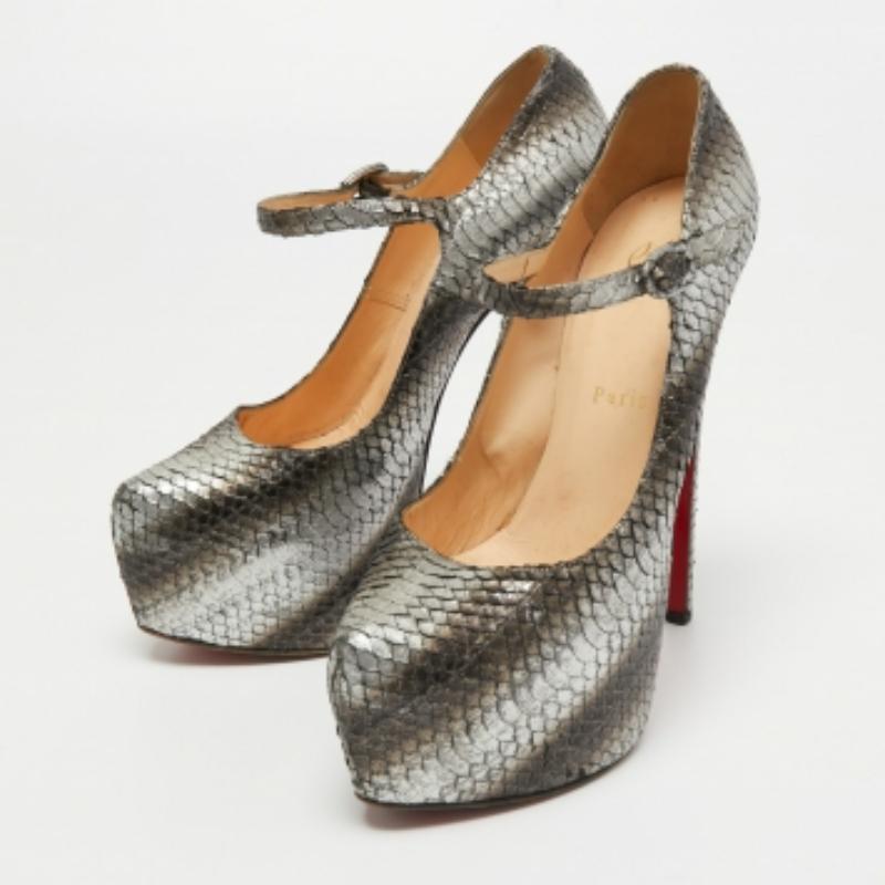 Christian Louboutin Two Tone Python Lady Daf Pumps Size 39.5 For Sale 1