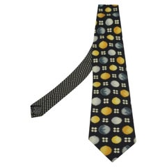 Gianni Versace Corbata de Seda Texturada Estampada Negra
