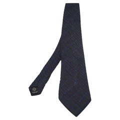 Corbata Valentino en jacquard de seda azul marino