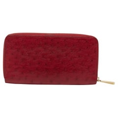 Cartera Zippy de Avestruz Rojo Louis Vuitton