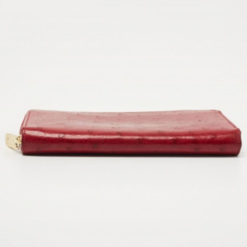 De las mujeres Cartera Zippy de Avestruz Rojo Louis Vuitton en venta