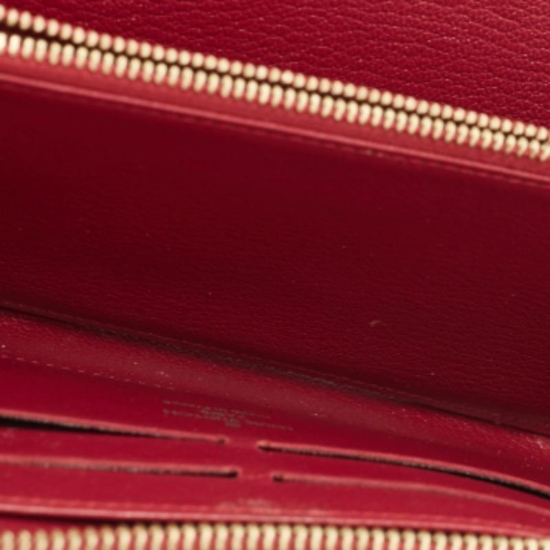 Cartera Zippy de Avestruz Rojo Louis Vuitton en venta 6