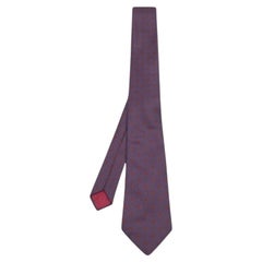 Cravatta vintage in seta jacquard viola di Givenchy