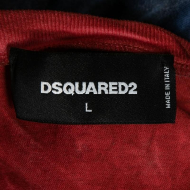 Dsquared2 - Maglietta senza maniche in cotone con stampa tintoriale multicolore L. In condizioni buone in vendita a Dubai, Al Qouz 2