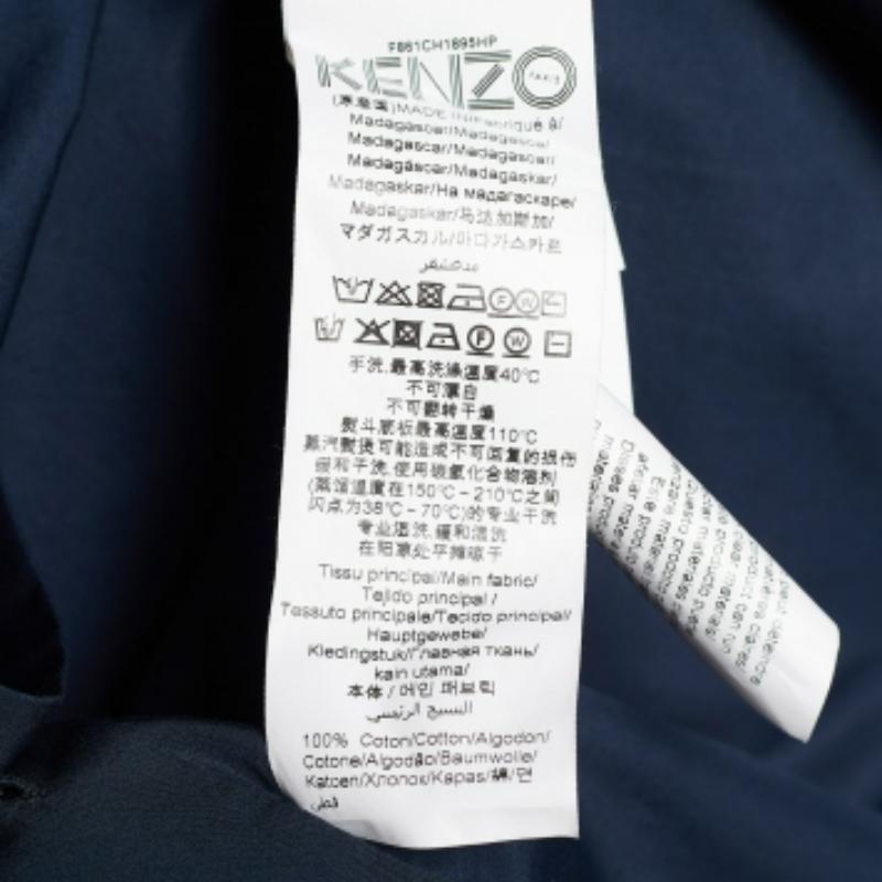 Donna Kenzo Memento Collection'S Camicia Button Down in cotone blu navy S in vendita