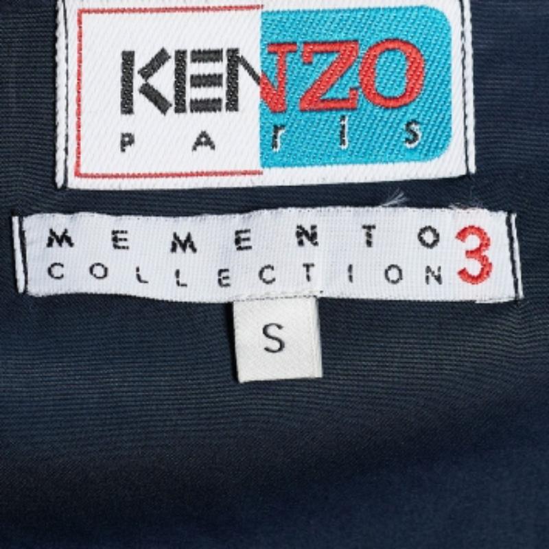 Kenzo Memento Collection'S Camicia Button Down in cotone blu navy S In condizioni buone in vendita a Dubai, Al Qouz 2